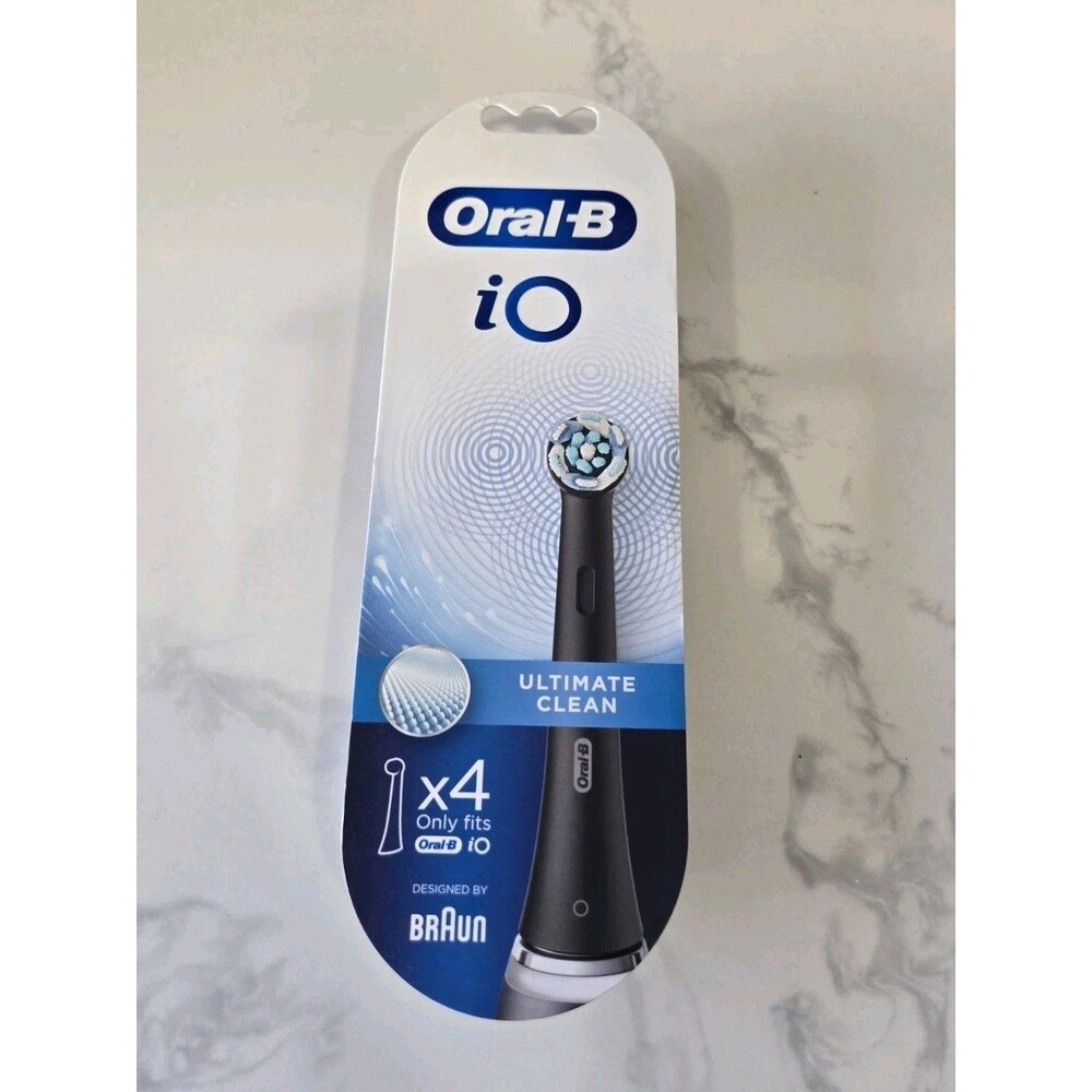 NEW Oral-B iO Ultimate Clean Replacement Brush Head Black 4 Pack NEW